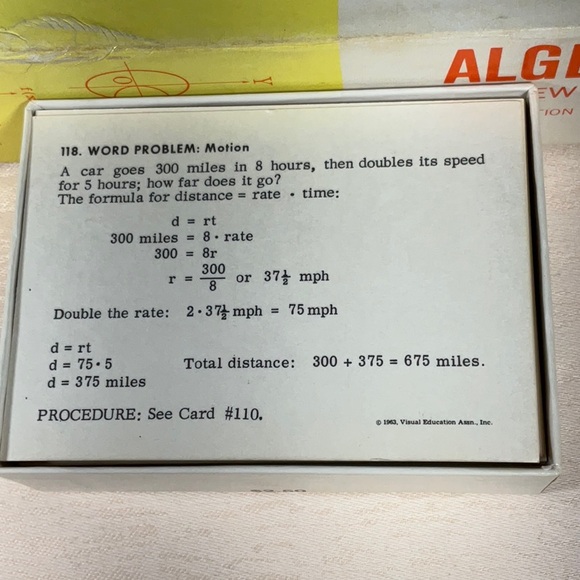 Vintage Algebra Review Cards & Algebra Basic Cards by Vis-Ed - Picture 10 of 13